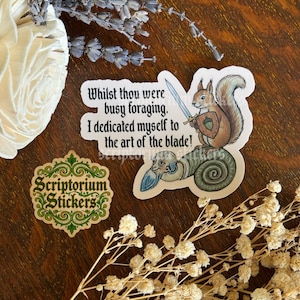 Medieval Squirrel Meme Sticker | Medieval Art Sticker, Weird Medieval Art, Funny Sticker, Medieval Marginalia, Medievalcore