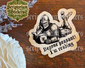 Begone Peasant I'm Reading Medieval Sticker | Medieval Woodcut Sticker,  Medievalcore Sticker, Knightcore Sticker, Bookish Sticker