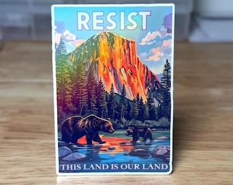 Yosemite Resist Sticker | Anti Trump Stickers, Political Stickers, Anti Elon, Anti Fascism, Protest Sticker, Resist DOGE, NPS