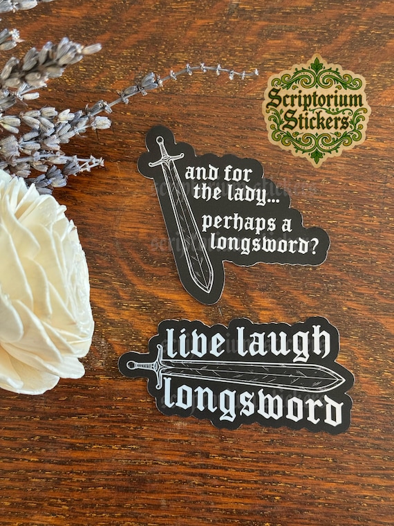 Longsword Medieval Stickers | Medieval Art Sticker, Feminist Sticker, Medieval Woodcut Sticker, Medievalcore Sticker, Knightcore Sticker
