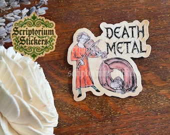 Death Metal Medieval Sticker | Medieval Bard Sticker, Meme Sticker, Unique Gift, Medieval Art Sticker, Heavy Metal Sticker, Medievalcore