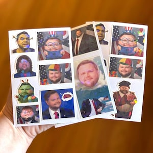 JD Vance Meme Sticker Sheets | Anti Trump, Political, Broligarchy, F*ck Elon, Anti Fascism, Anti JD Vance, Anti Putin, Political Humor