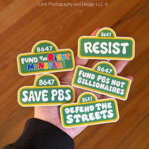 Save PBS Stickers | Anti Trump, Anti Fascism, Protect Public Broadcasting, Fund PBS Not Billionaires, Bumper Sticker