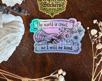 The World Is Cruel So I Will Be Kind Medieval Sticker | Knight Sticker, Middle Ages Sticker, Medievalcore, Medieval Block Print Sticker