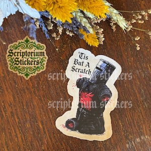 Tis But A Scratch Medieval Sticker | Meme Sticker, Medieval Art Sticker, Monty Python Sticker, Medieval Knight Sticker