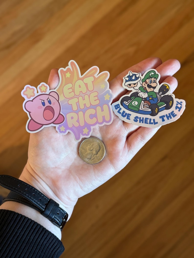Blue Shell the 1% Sticker | Anti Capitalism, Punk, Activism, Satire, Eat the Rich, Protest Sticker, Anti Trump Sticker image 8