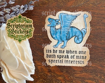 Special Interests Autism Sticker | Medieval Sticker, Meme Sticker, Unique Gift, Medieval Marginalia, Medievalcore,