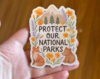 Protect Our National Parks Sticker | Anti Trump, Anti Fascism, Protest Sticker, Alt National Park, Fund Parks Not Billionaires