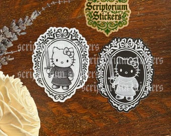 Medieval Cat Knight Sticker | Cat Sticker, Knight Sticker, Medieval Sticker, Medieval Woodcut