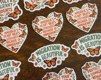 12pc Immigrants MINI Sticker Pack | Anti Fascism, Abolish ICE, Human Rights, No One is Illegal on Stolen Land, Migration Is Beautiful