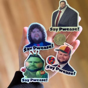 4pc JD Vance Meme Holographic Sticker Pack | Anti Trump, Political, Anti Fascism, Anti JD Vance, Anti Putin, Political Humor, Say Pwease