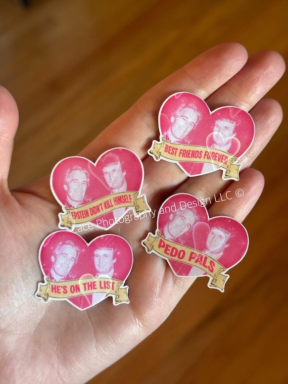 16pc Trump and Epstein Mini Sticker Pack | Anti Trump Stickers, Political Humor, He's on the List, Epstein Files, FDT, 8647