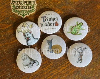 Medieval Button Pins | Weird Medieval Guys, Medieval Art, Trinket Collector, Trinket Trader, Medieval Cat, Medieval Marginalia