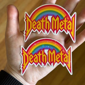 Death Metal Rainbow Sticker | Funny Sticker, Metal Sticker, Guitar Sticker, Music Sticker, Unique Gift, Sarcastic Sticker, Heavy Metal