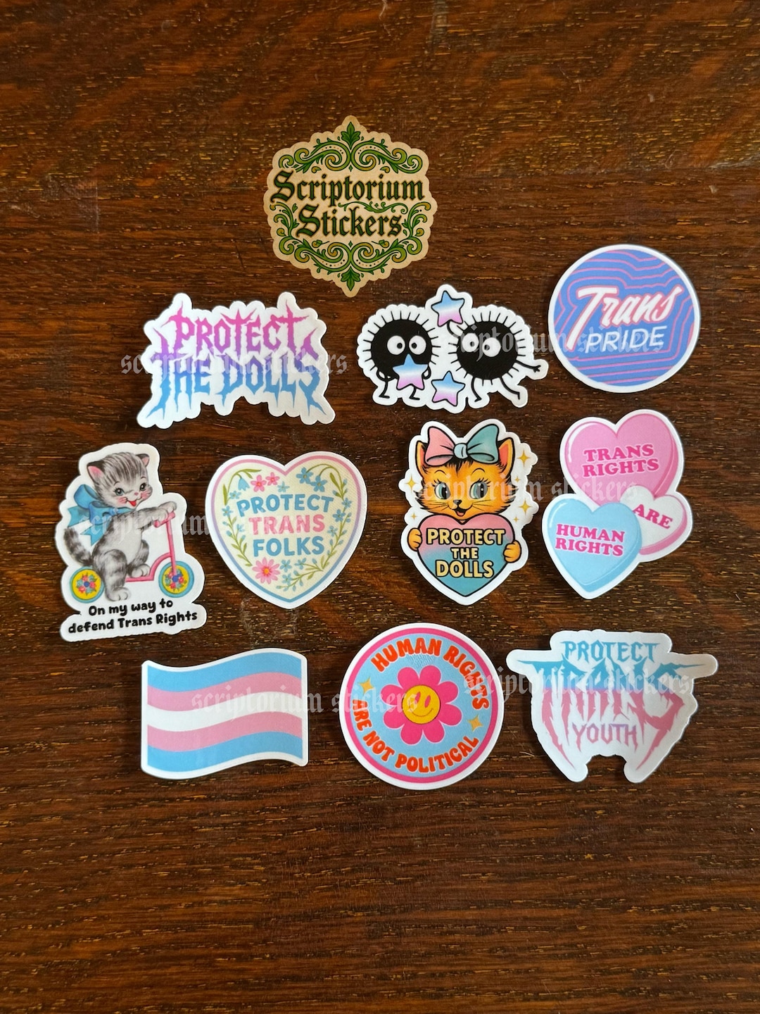 Trans Rights Sticker 10pc Trans Rights Mini Sticker Pack | Anti Trump Stickers, Protest ...