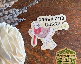 Sassy and Gassy Medieval Sticker | Medieval Art Sticker, Weird Medieval Art, Funny Sticker, Medieval Marginalia, Medievalcore, Knightcore
