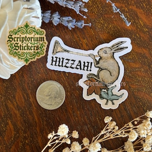 Huzzah Medieval Humor Sticker | Meme Sticker, Unique Gift, Middle Ages Sticker, Medieval Art Sticker, Weird Medieval Guys image 2