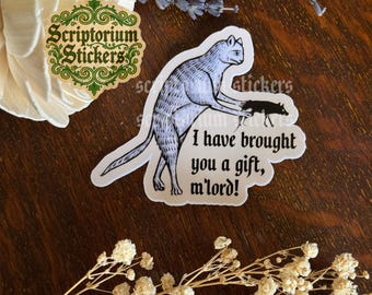 Medieval Cat Sticker | Meme Sticker, Unique Gift, Medieval Art Sticker, Weird Medieval Art, Medieval Humor