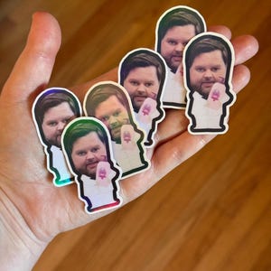 6pc JD Vance Meme Sticker | Slap Stickers, Anti Trump, Political Humor, Anti Fascism, Anti JD Vance, JD Vance Baby Oil Sticker