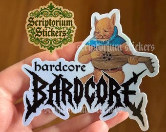 Bard Medieval Meme Sticker | Medieval Cat Sticker, Meme Sticker, Unique Gift, Medieval Art Sticker, Heavy Metal Sticker, Medievalcore