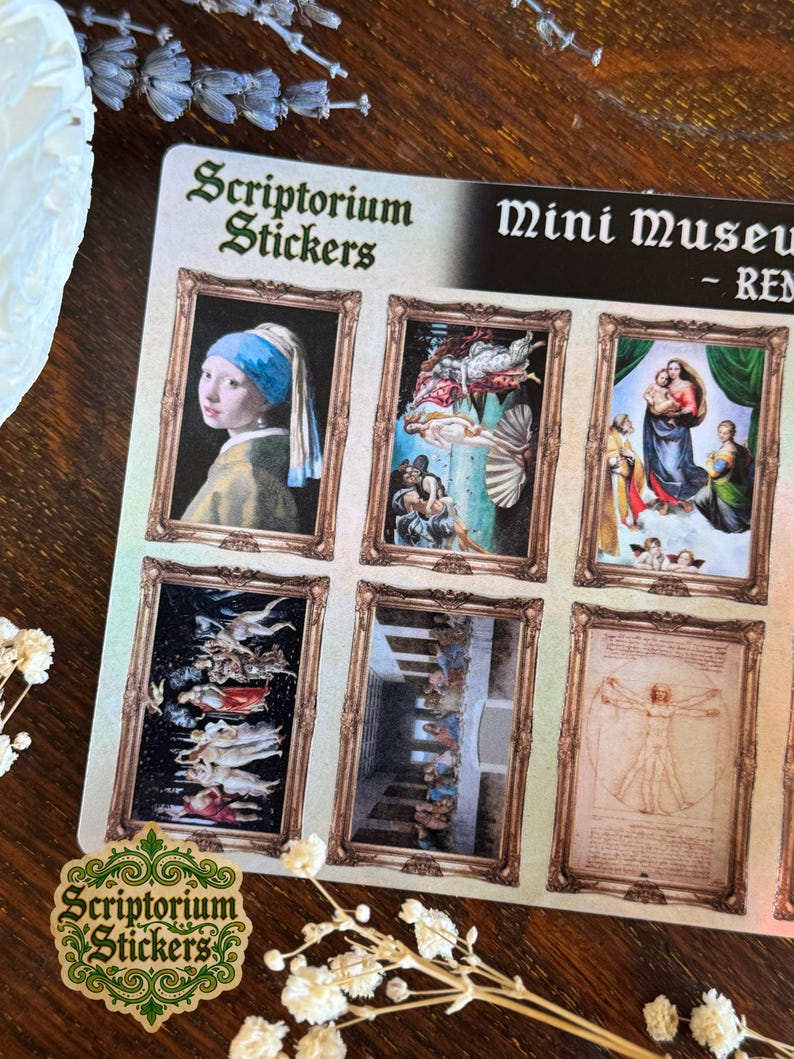 Scriptorium Border Renaissance Mini Museum Sticker Sheet | 10pc Mini Stickers, Art History ...