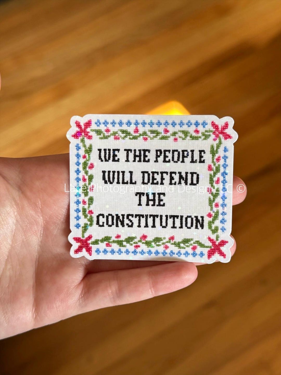 We the People Will Defend the Constitution Cross Stitch Sticker | Anti ...