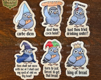 Medieval Pigeon Sticker Collection | Pigeon Sticker, Meme Sticker, Medieval Art Sticker, Dost Thou Even Hoist, Knight Sticker