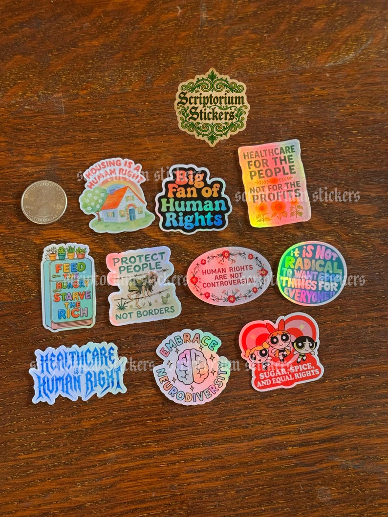 10pc Human Rights Mini Sticker Pack | Anti Trump Stickers, Journaling ...