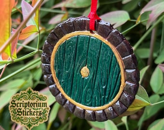 Hobbit Door Ornament | LOTR, Nerd Ornament, Unique Ornament, Nerd Gift, Nerd Decor, Whimsical Decor, Clay Ornament
