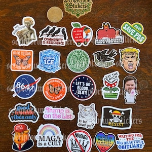 24pc Anti Fascism MINI Sticker Pack | Anti Trump Stickers, Protest Stickers, Satire Sticker, Political Humor, Journaling Stickers image 2