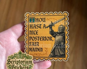 Nice Butt Medieval Humor Sticker | Meme Sticker, Unique Gift, Middle Ages Sticker, Illuminated Manuscript Sticker, Stamp Sticker