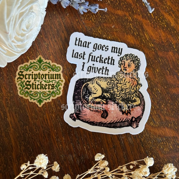 Pegatina de meme medieval / Pegatina de león medieval, Pegatina de meme, Regalo único, Pegatina de arte medieval, Pegatina medieval sarcástica