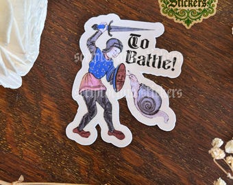 To Battle Medieval Humor Sticker | Meme Sticker, Unique Gift, Middle Ages Sticker, Medieval Art Sticker
