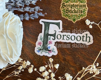 Forsooth Medieval Sticker | Medievalcore, Medieval Marginalia, Illuminated Manuscript, Fantasy Sticker, TTRPG Sticker