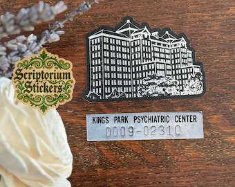 2pc KPPC Building 93 Sticker Pack | Urbex Gift, Property Tag, Abandoned Hospital, Urbex Sticker, Kings Park Psychiatric Center