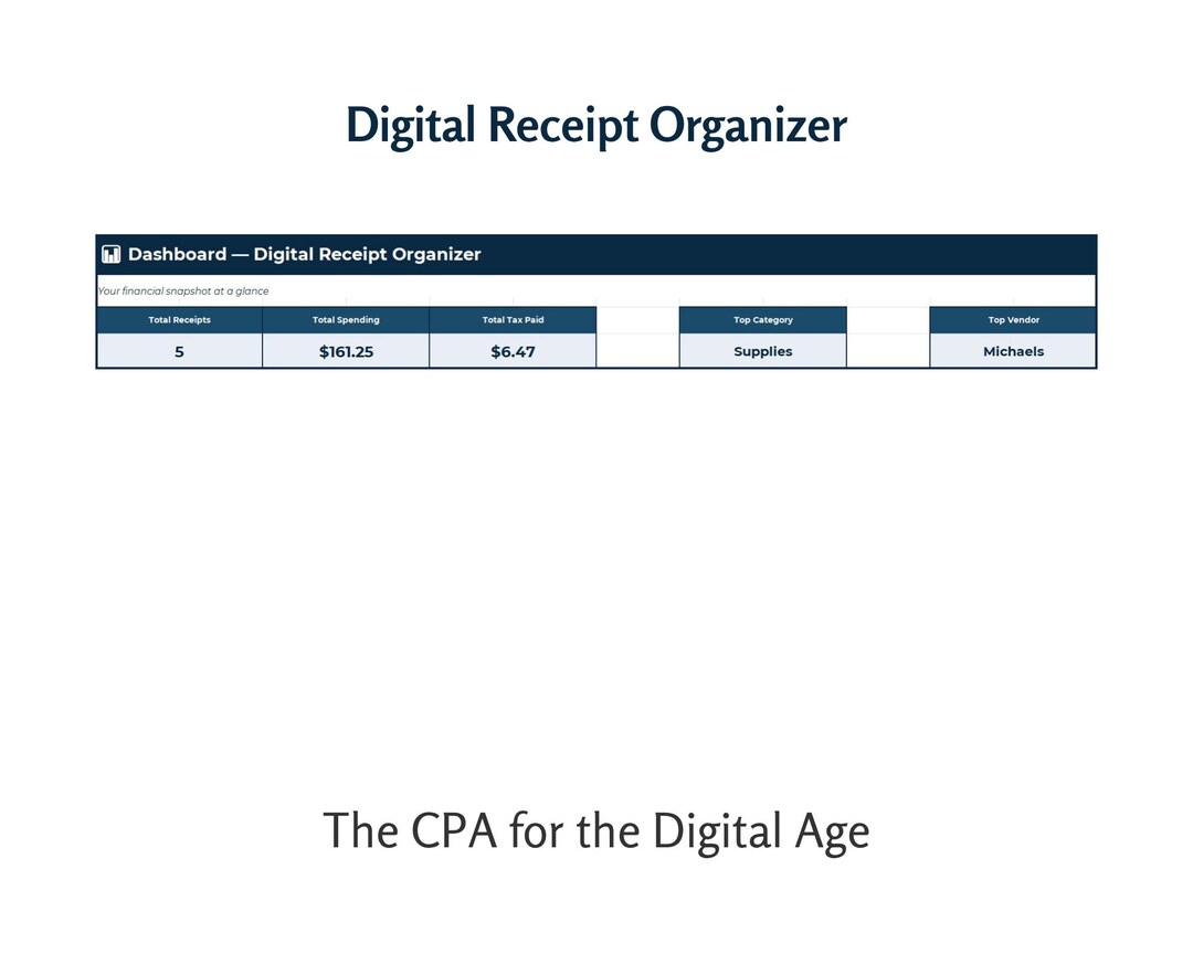 Digital Receipt Organizer — Track Receipts, Spending, Tax Amounts ...