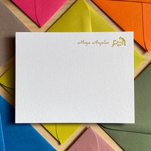 Juego de papelería personalizado - Tarjetas de notas con impresión tipográfica artesanal - Tarjetas de notas hechas a pedido
