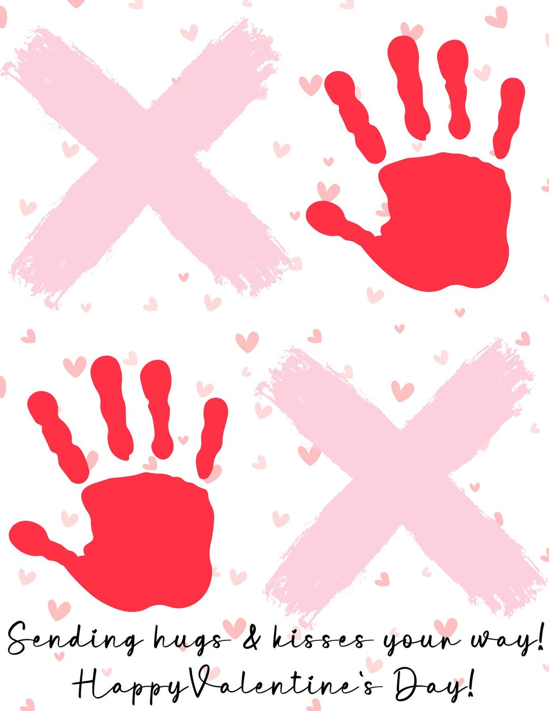 Hand Rip Valintines Valentines Day Handprint Craft - Etsy