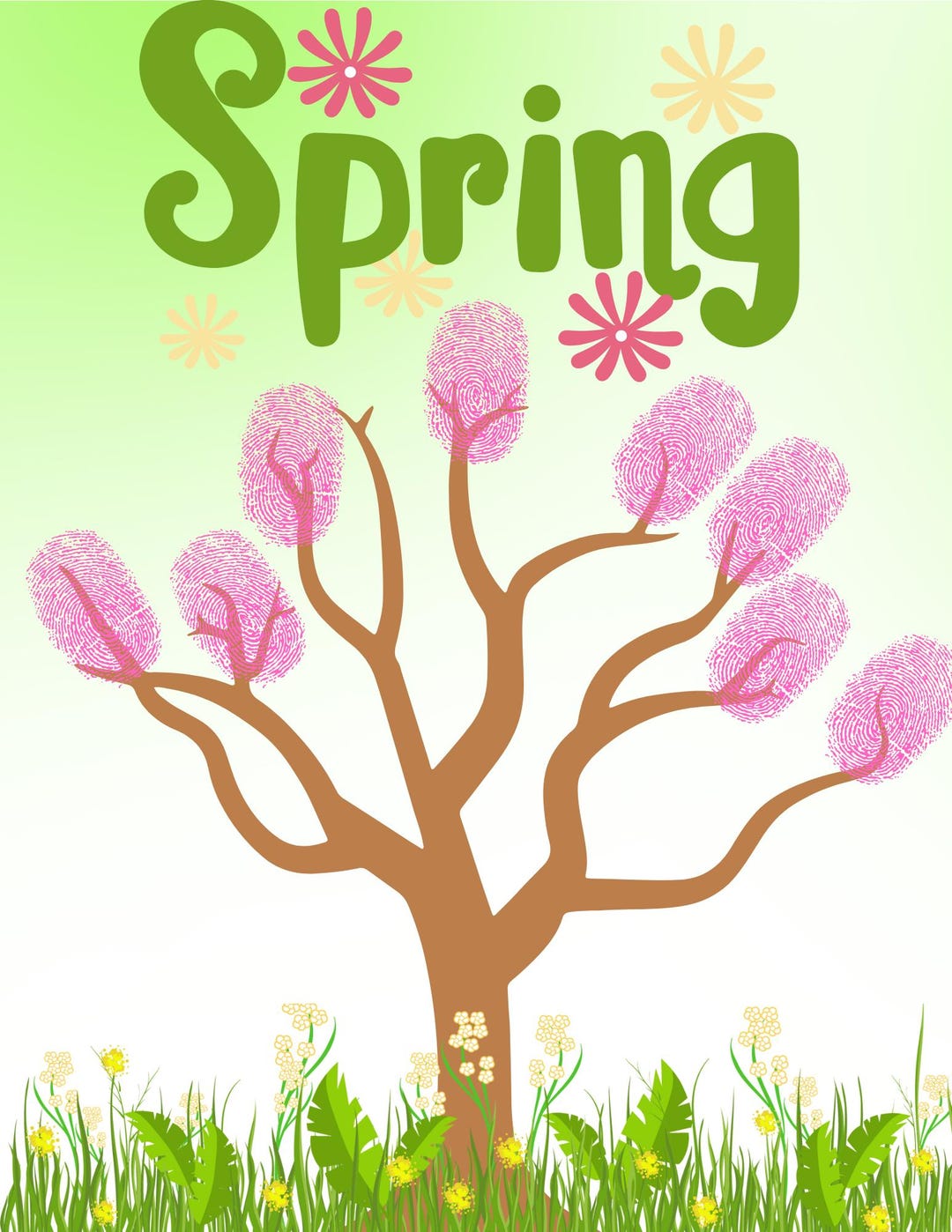 Spring Handprint Crafts - Etsy