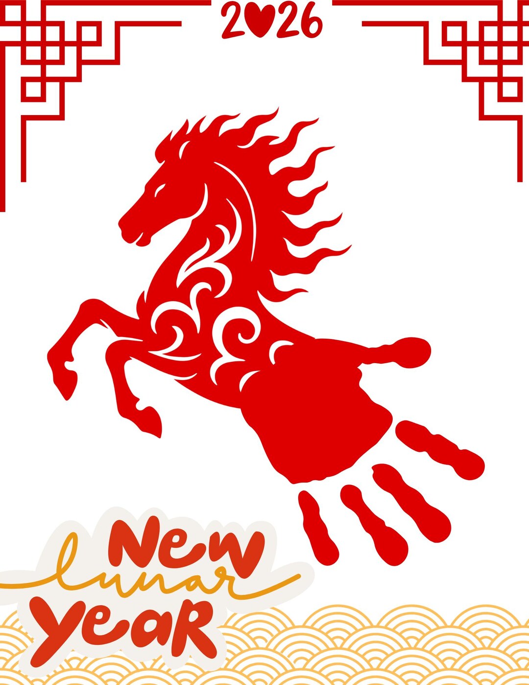 Chinese / Lunar New Year Handprint Craft - Etsy