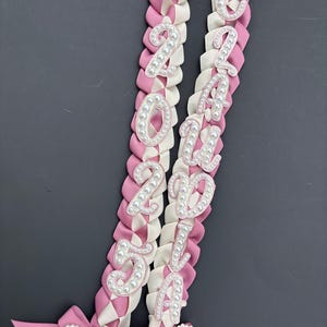 Coquette graduation Lei Promotion Gift Lei Senior Night Gift Lei Braided Ribbon Lei Graduation Ribbon Lei Graduate Lei 2026 Senior pearl