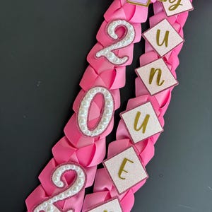 Coquette graduation Lei Promotion Gift Lei Senior Night Gift Lei Braided Ribbon Lei Graduation Ribbon Lei Graduate Lei 2026 Senior pearl