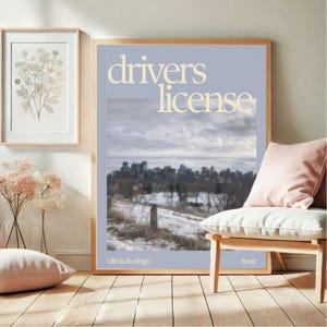 Drivers License, Modern Art Print, Olivia Rodrigo Inspired Digital Art, Sour Album, Printable Home Decor, Wall Art, Affordable, Gift Ideas