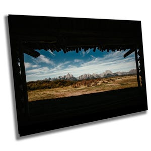 Mormon Row Grand Teton Nationalpark - Vintage Cabin - Bauernhaus - Druck / Leinwand / Acryl / Metall