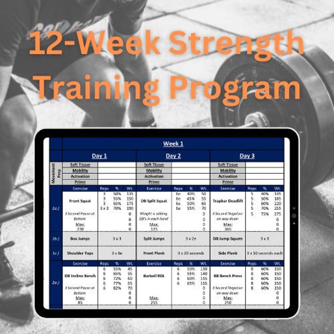 12-week Strength Training Program - Etsy