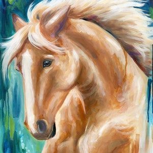 Juni Palamino Pferd Ölgemälde Giclee Print