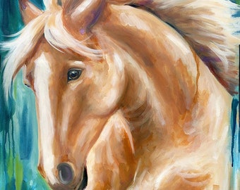 June Palamino Horse Oil Painting Giclee Print