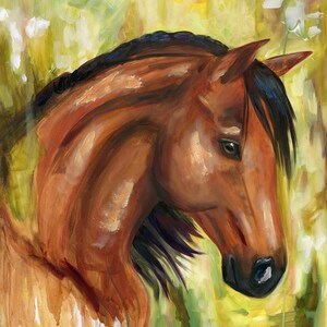 Jasper Bay Horse Oil Painting Giclee Print