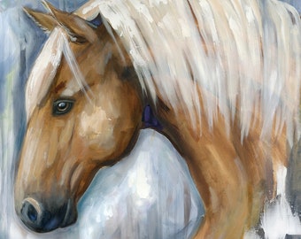 Riaz Palamino Horse Oil Painting Giclee Print