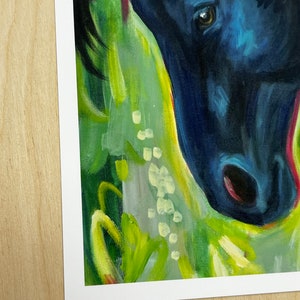 August Black Horse Oil Painting Giclee Print image 2